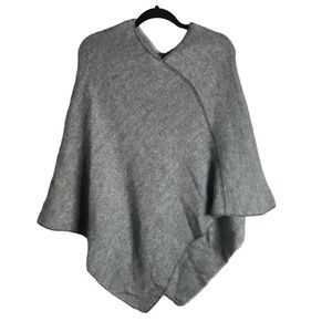 Fratelli Talli Poncho Gray Wool Blend Made In Italy Pull Over